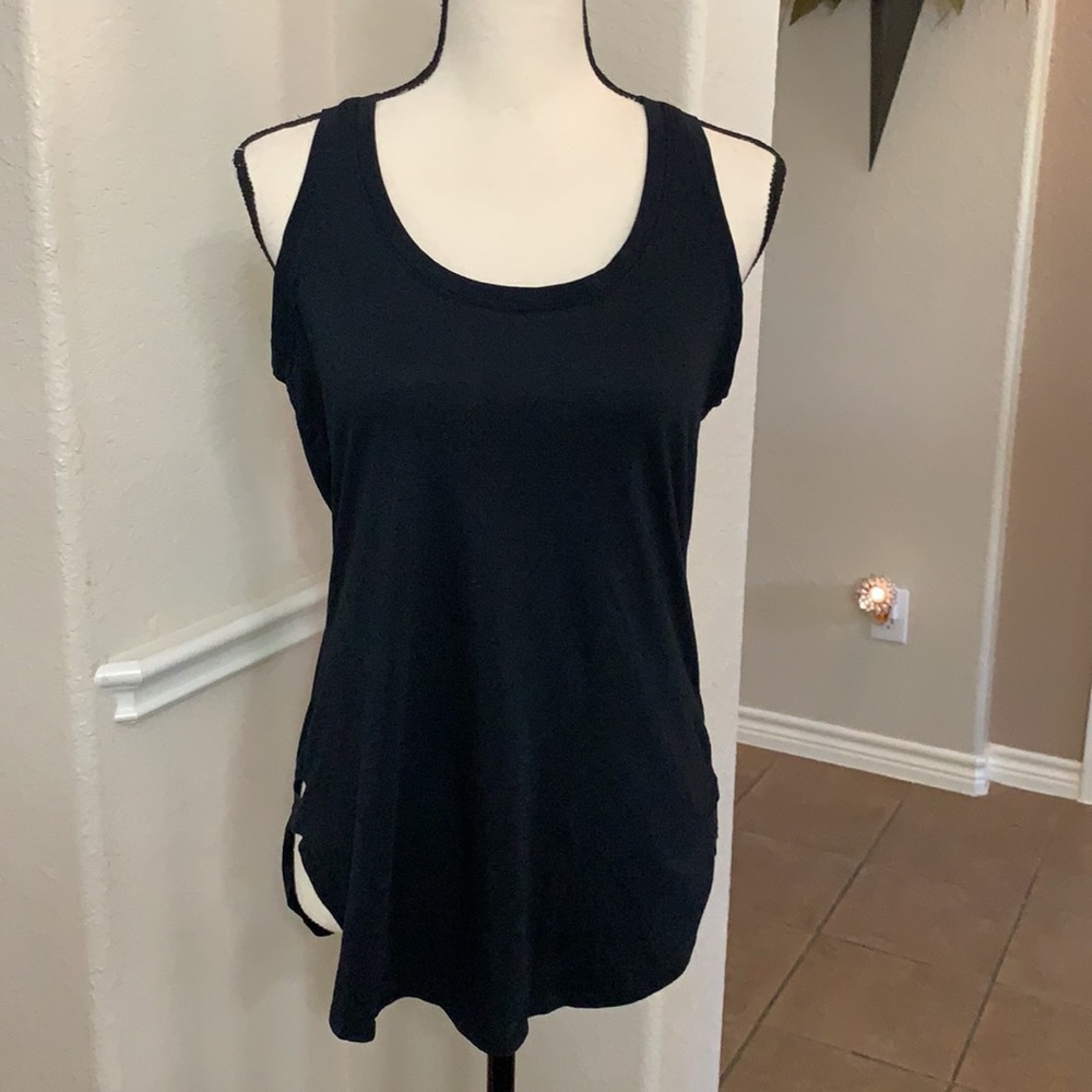 Fabletics Black racer back Hi-lo tank top Size M